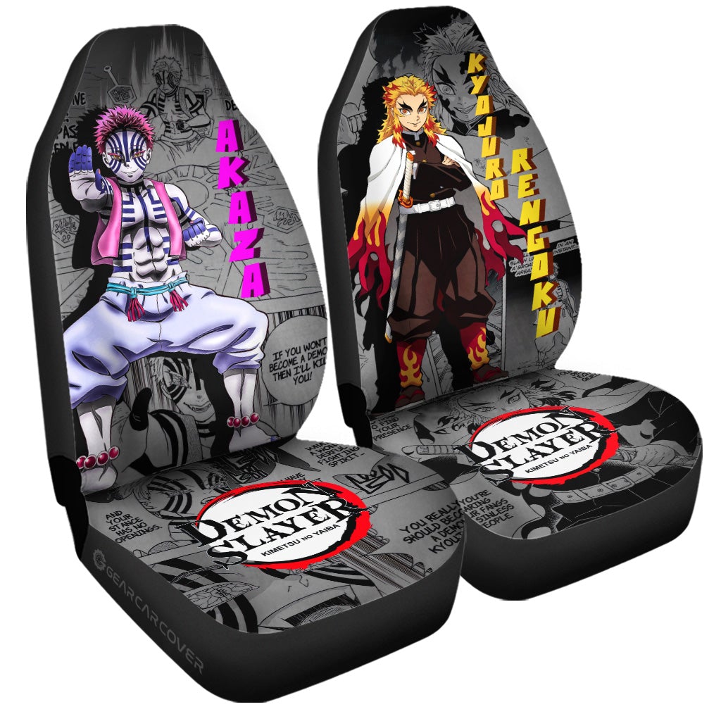 Akaza And Rengoku Car Seat Covers Custom Mix Mangas - Gearcarcover - 3