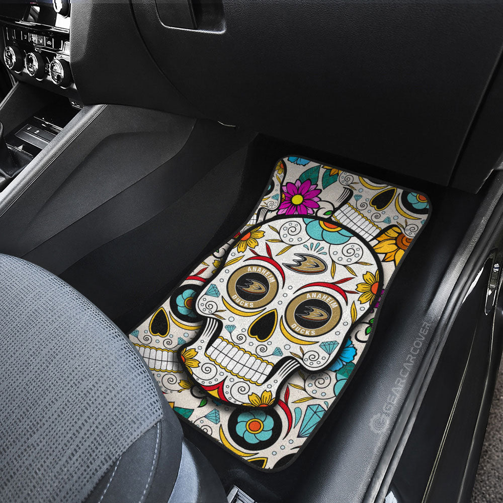 Anaheim Ducks Car Floor Mats Custom Sugar Skull Car Accessories - Gearcarcover - 3