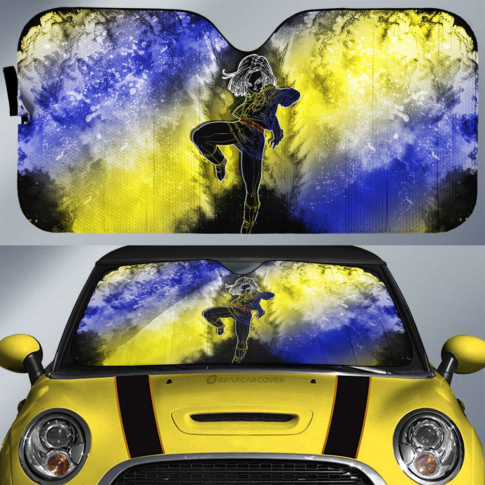 Android 18 Car Sunshade Custom Anime Car Accessories - Gearcarcover - 1