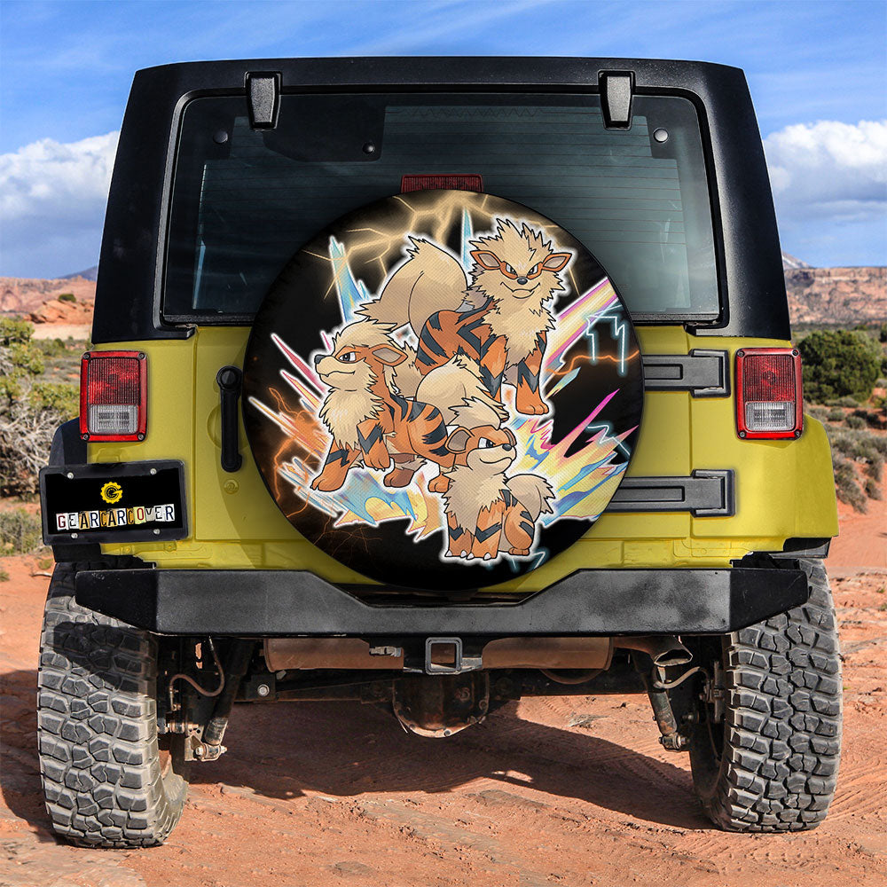Arcanine Evolution Spare Tire Cover Custom Anime - Gearcarcover - 2