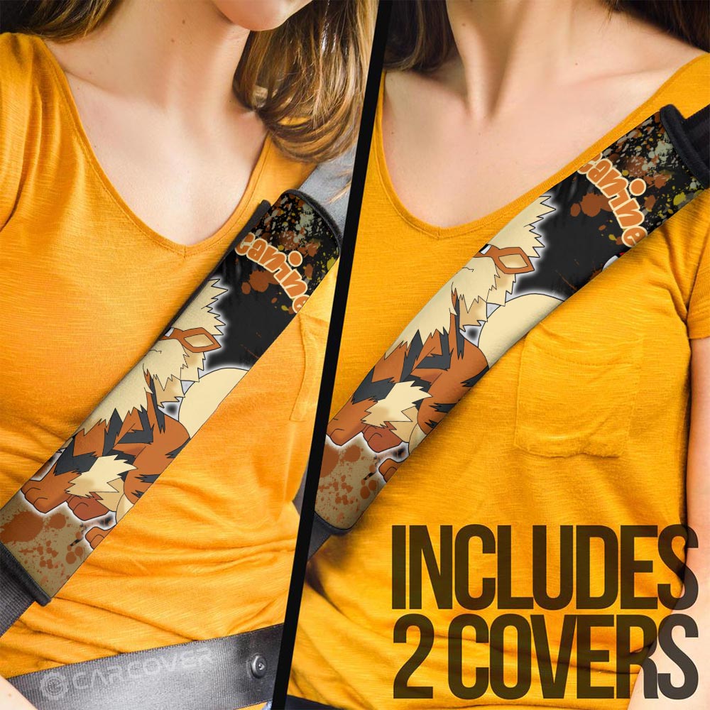 Arcanine Seat Belt Covers Custom Tie Dye Style Car Accessories - Gearcarcover - 3