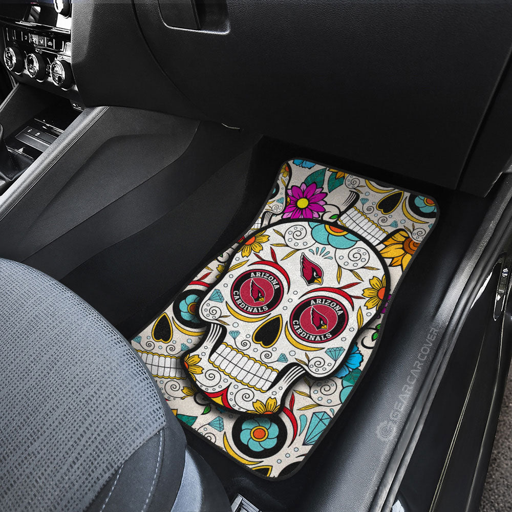 Arizona Cardinals Car Floor Mats Custom Sugar Skull Car Accessories - Gearcarcover - 3