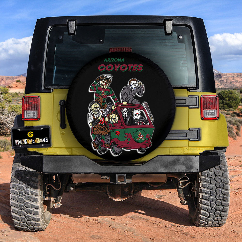 Arizona Coyotes Spare Tire Covers Horror Characters Car Accessories - Gearcarcover - 2