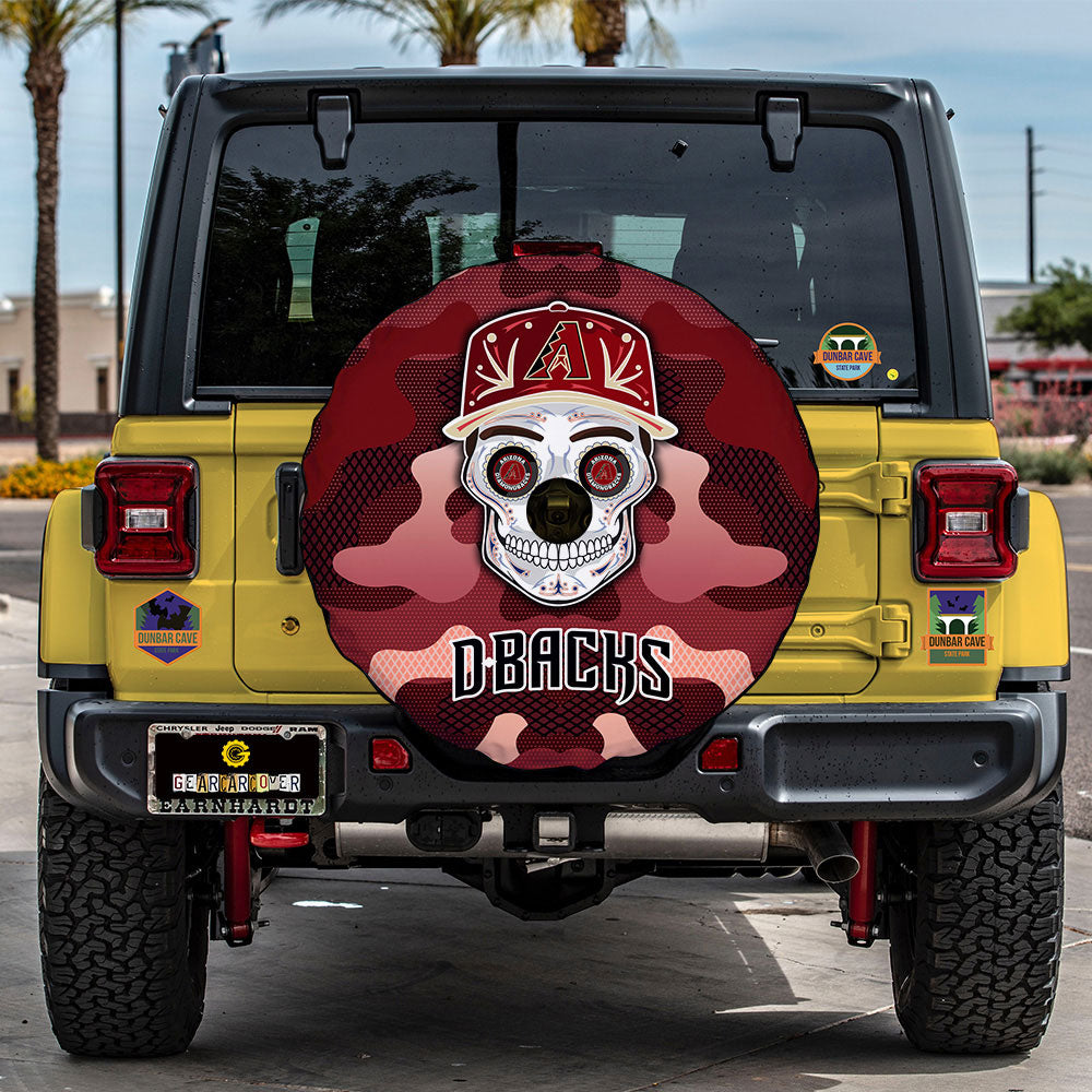 Arizona Diamondbacks Spare Tire Covers Camera Hole Skull Theme Collection - Gearcarcover - 3