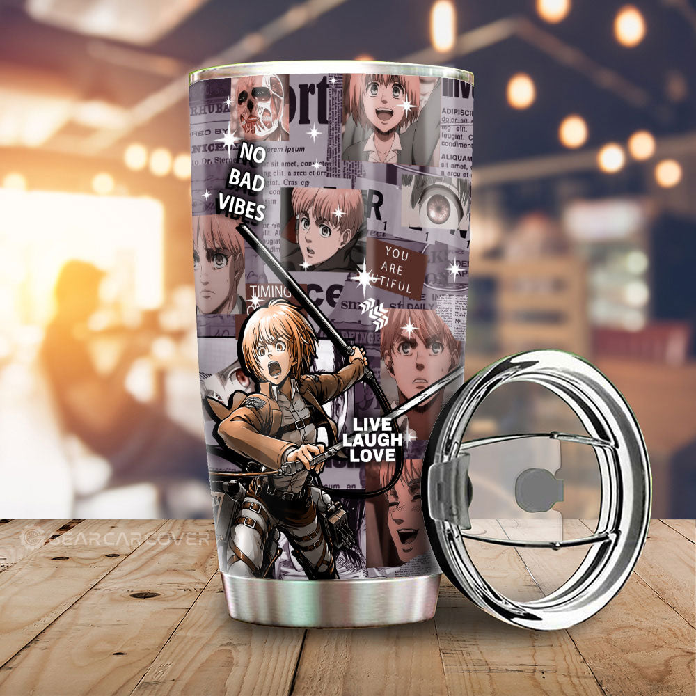 Armin Arlert Tumbler Cup Custom Car Interior Accessories - Gearcarcover - 1