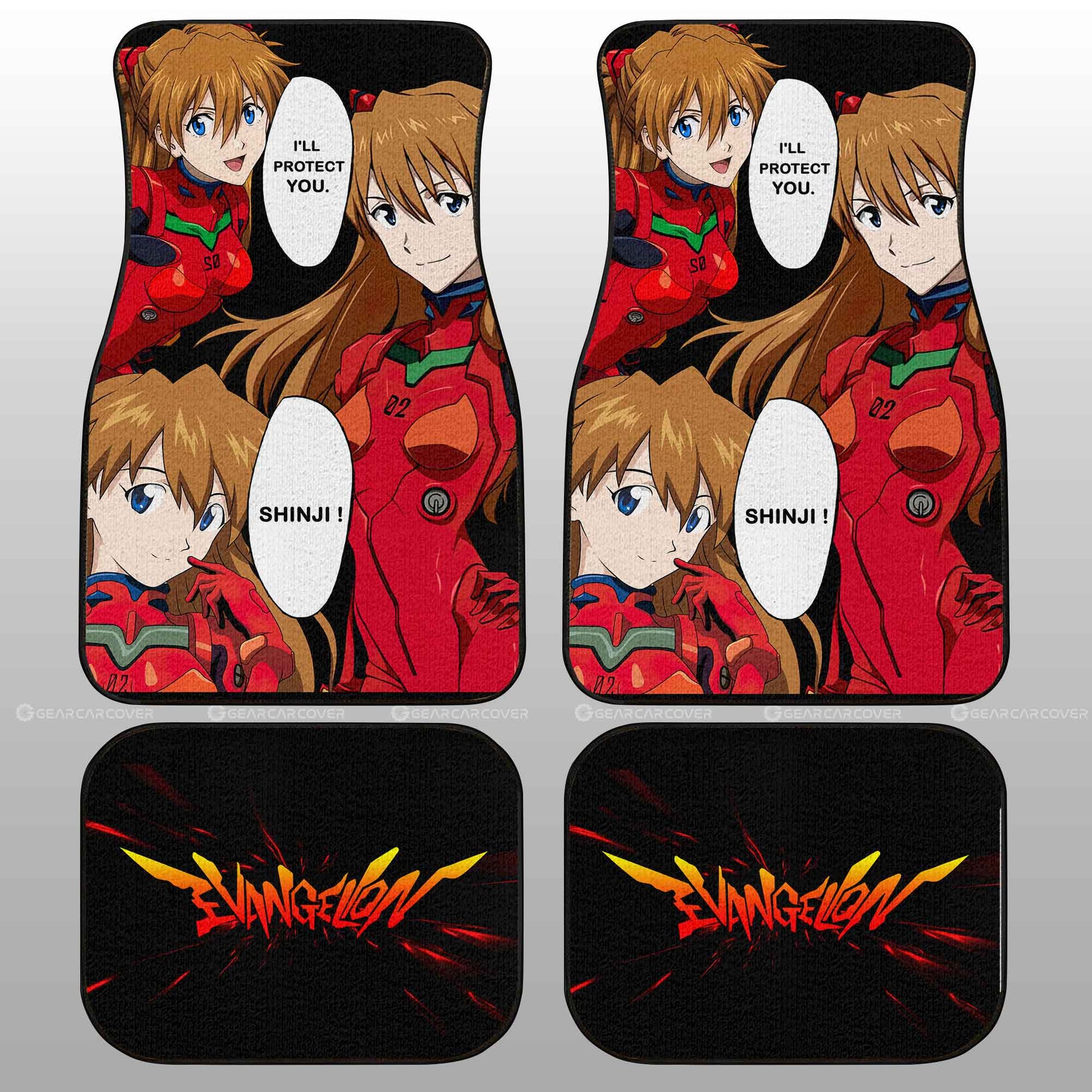 Asuka Langley Soryu Car Floor Mats Custom NGE - Gearcarcover - 2