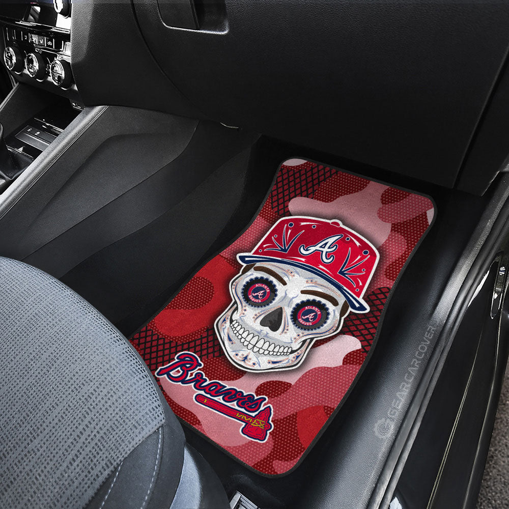 Atlanta Braves Car Floor Mats Skull Theme Collection - Gearcarcover - 3