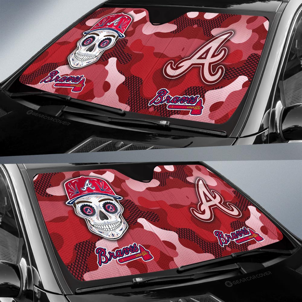 Atlanta Braves Car Sunshade Skull Theme Collection - Gearcarcover - 2