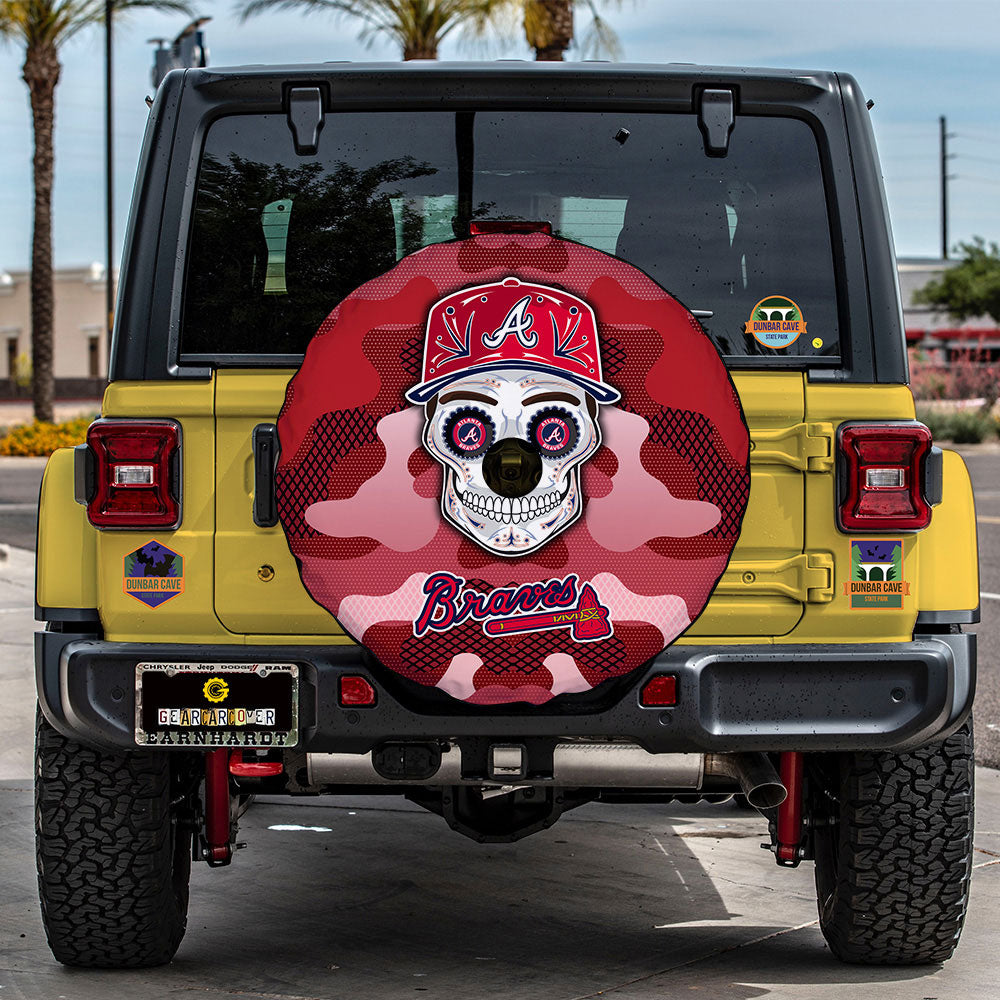Atlanta Braves Spare Tire Covers Camera Hole Skull Theme Collection - Gearcarcover - 2