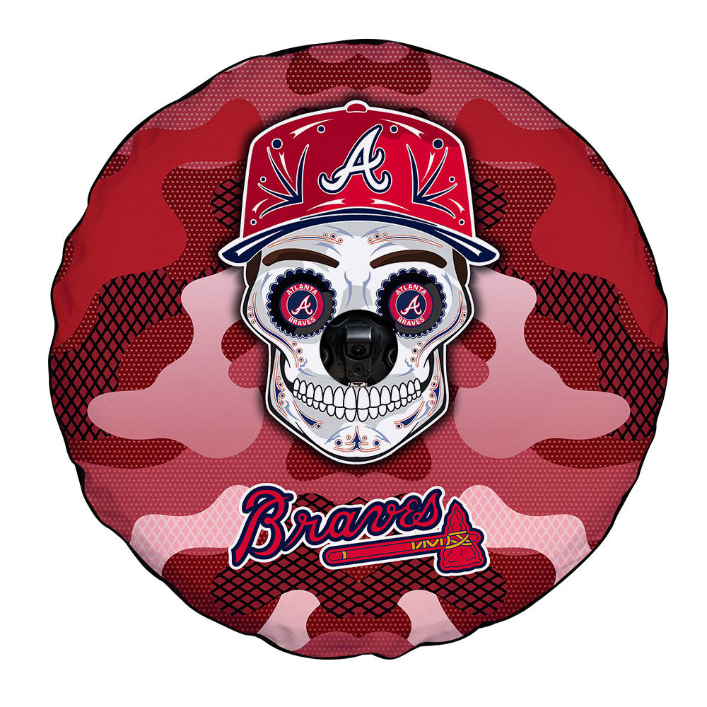 Atlanta Braves Spare Tire Covers Camera Hole Skull Theme Collection - Gearcarcover - 4