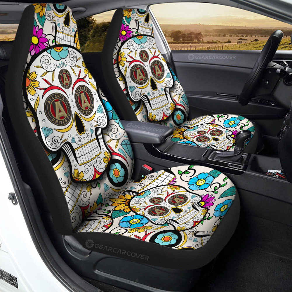 Atlanta United FC Car Seat Covers Custom Sugar Skull Car Accessories - Gearcarcover - 2