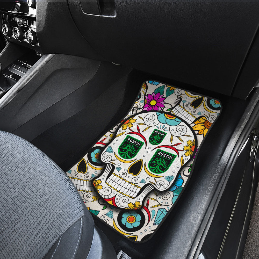 Austin FC Car Floor Mats Custom Sugar Skull Car Accessories - Gearcarcover - 3