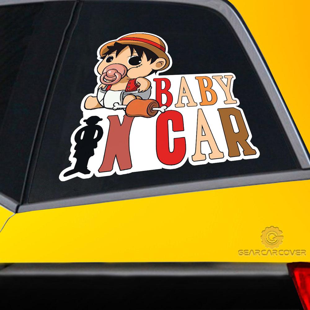 Baby In Car Monkey D. Luffy Car Sticker Custom Car Accessories - Gearcarcover - 2