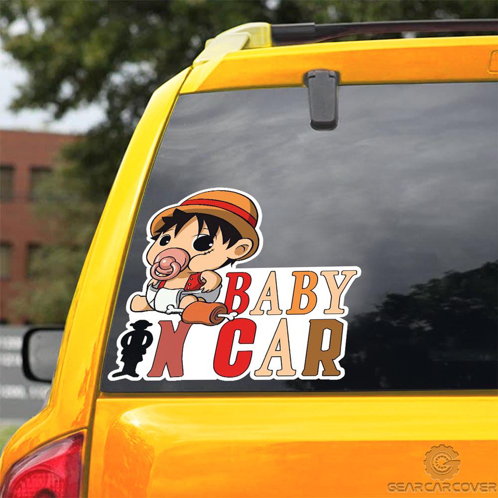 Baby In Car Monkey D. Luffy Car Sticker Custom Car Accessories - Gearcarcover - 3