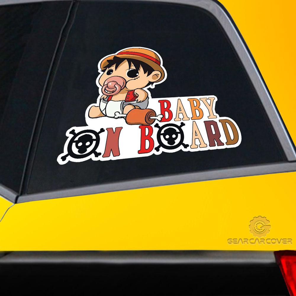 Baby On Board Monkey D. Luffy Car Sticker Custom Car Accessories - Gearcarcover - 2