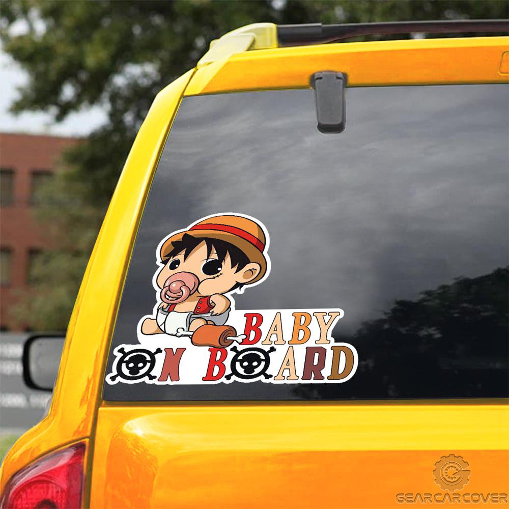Baby On Board Monkey D. Luffy Car Sticker Custom Car Accessories - Gearcarcover - 3