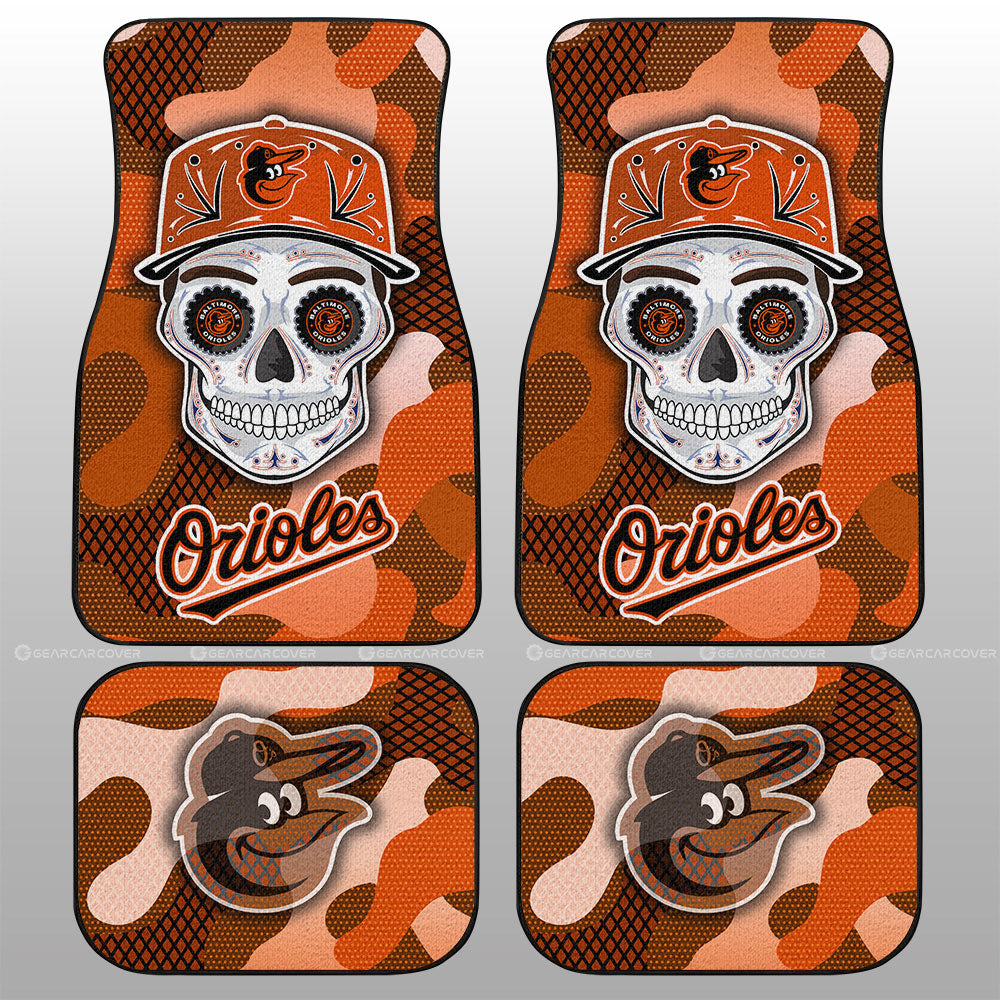 Baltimore Orioles Car Floor Mats Skull Theme Collection - Gearcarcover - 1