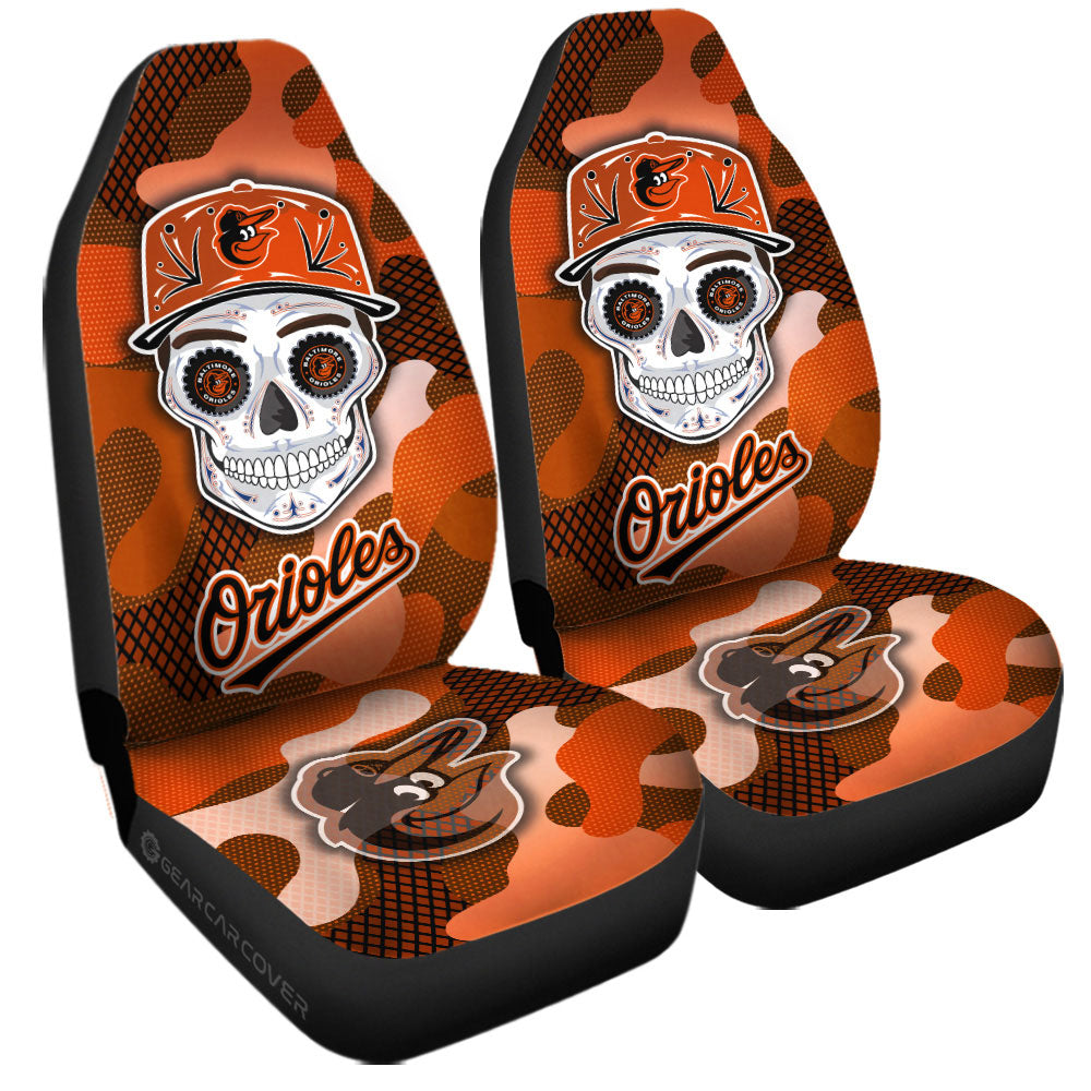 Baltimore Orioles Car Seat Covers Skull Theme Collection - Gearcarcover - 3
