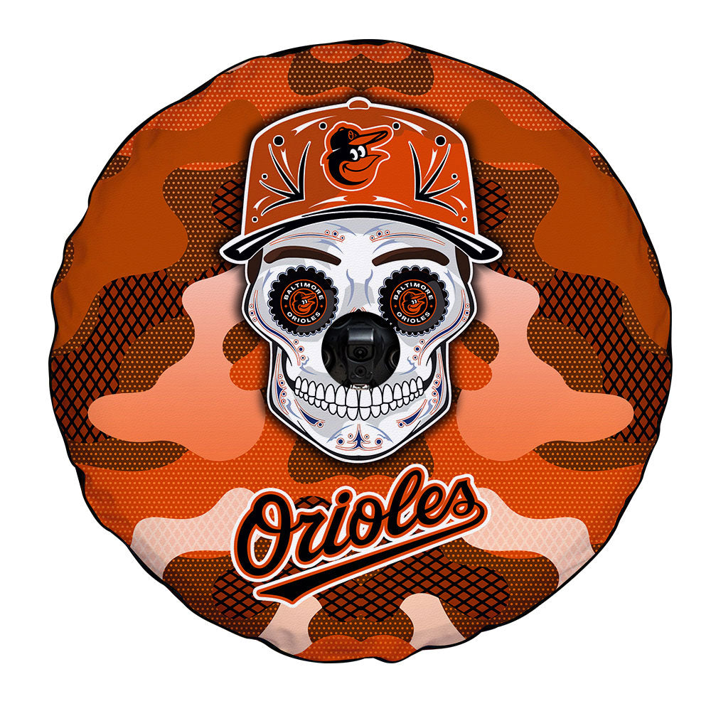 Baltimore Orioles Spare Tire Covers Camera Hole Skull Theme Collection - Gearcarcover - 4