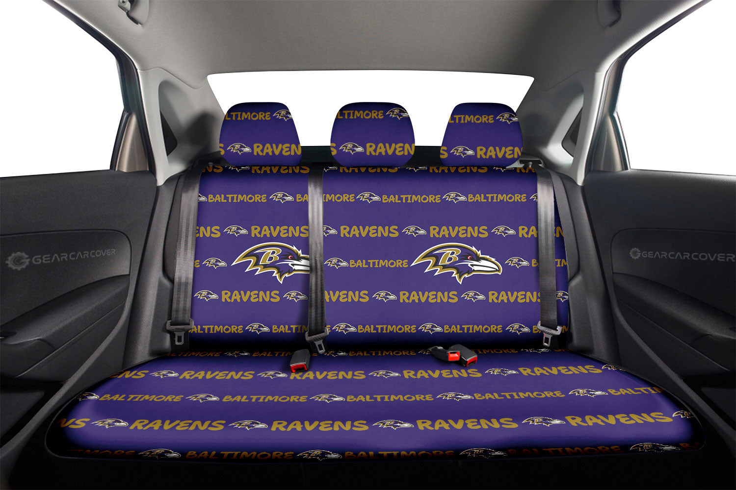 Baltimore Ravens Car Back Seat Covers Sporty Team Collection - Gearcarcover - 2
