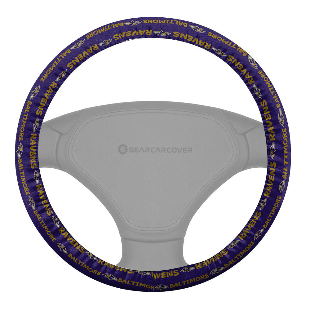 Baltimore Ravens Steering Wheel Cover Sporty Team Collection - Gearcarcover - 2