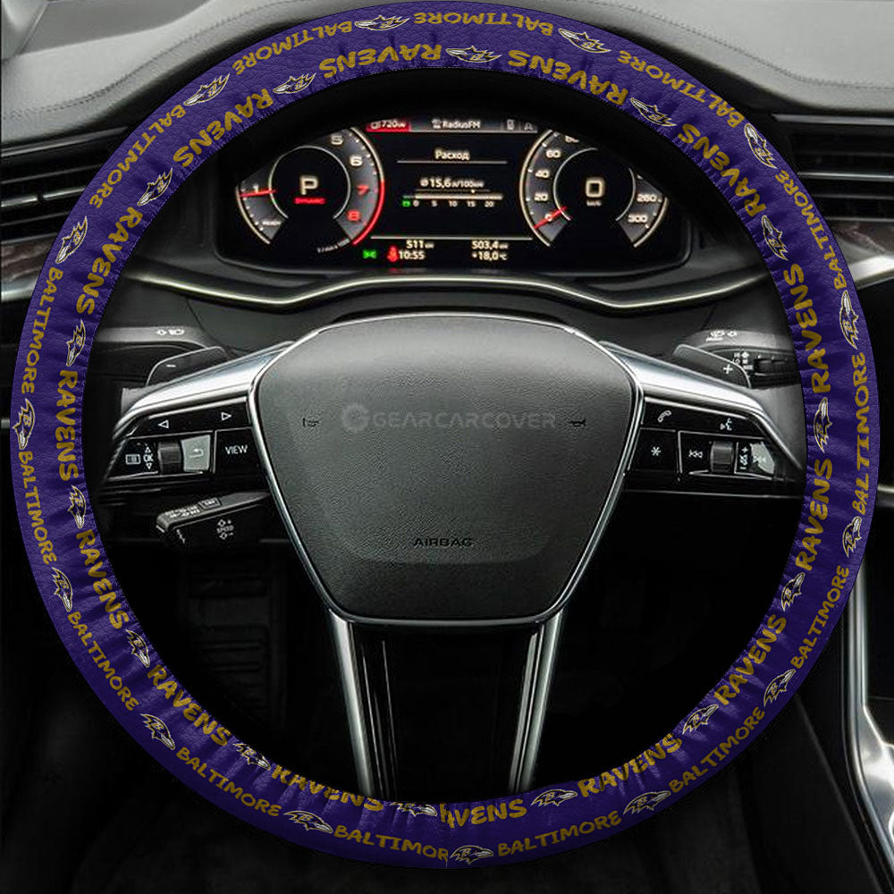 Baltimore Ravens Steering Wheel Cover Sporty Team Collection - Gearcarcover - 3