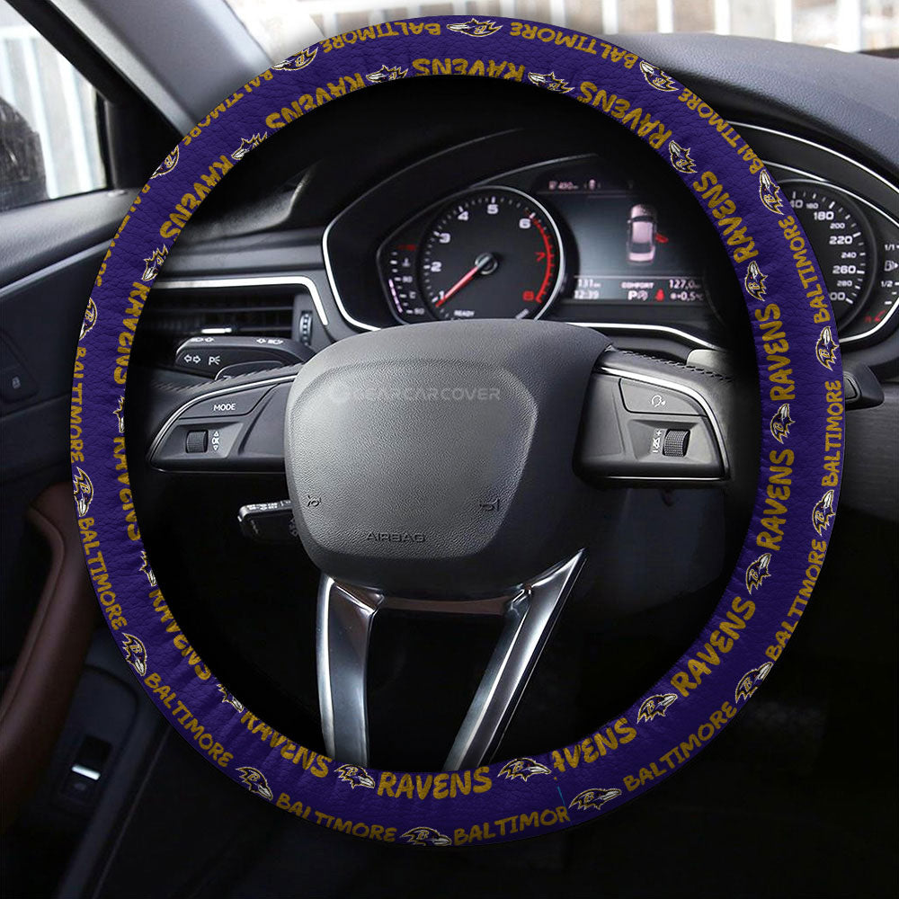 Baltimore Ravens Steering Wheel Cover Sporty Team Collection - Gearcarcover - 4
