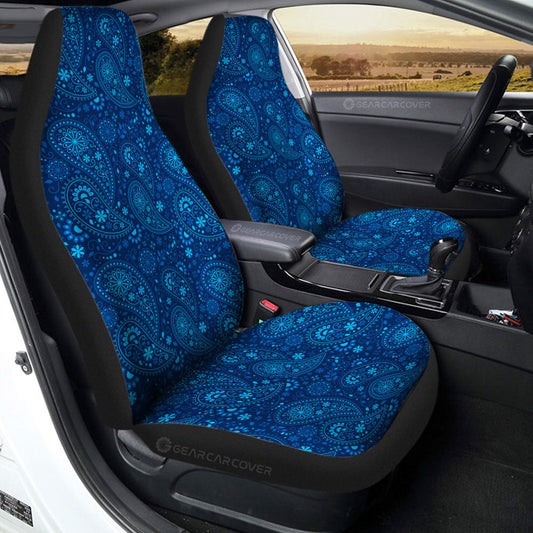 Blue Paisley Pattern Car Seat Covers Custom Car Accessories - Gearcarcover - 2