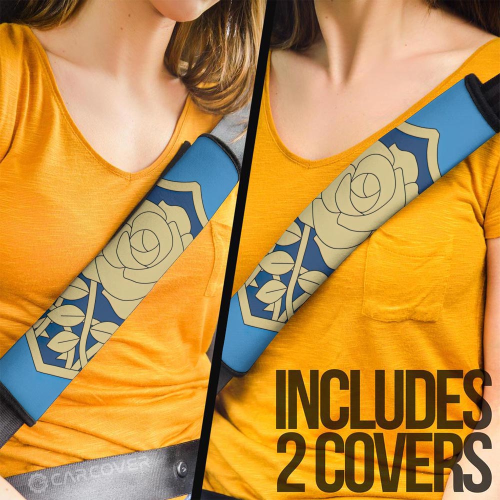 Blue Rose Seat Belt Covers Custom Car Accessories - Gearcarcover - 3