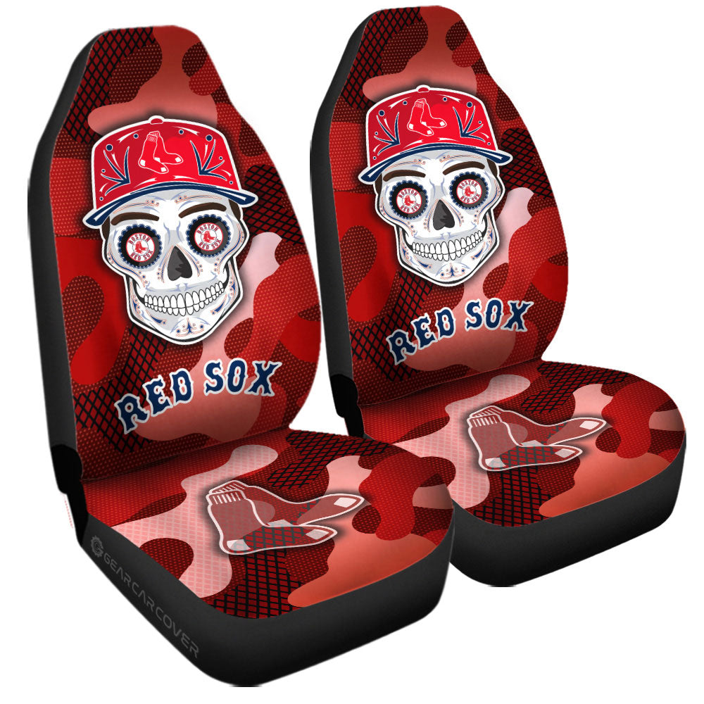 Bostons Red Sox Car Seat Covers Skull Theme Collection - Gearcarcover - 3
