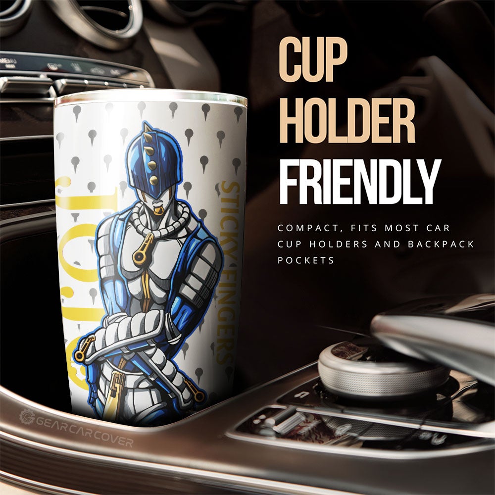 Bruno Bucciarati Tumbler Cup Custom Bizarre Adventure Car Accessories - Gearcarcover - 3