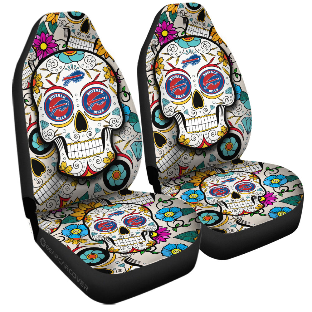 Buffalo Bills Car Seat Covers Custom Sugar Skull Car Accessories - Gearcarcover - 3