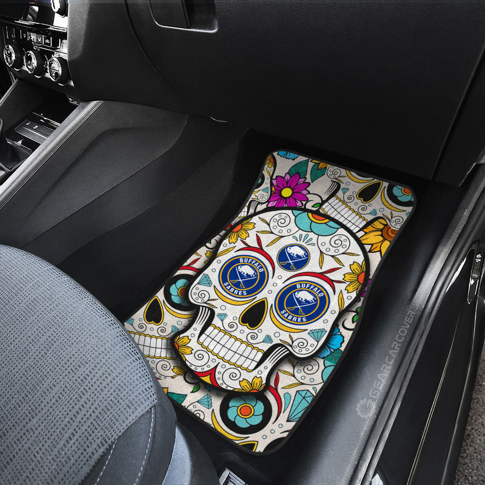 Buffalo Sabres Car Floor Mats Custom Sugar Skull Car Accessories - Gearcarcover - 3