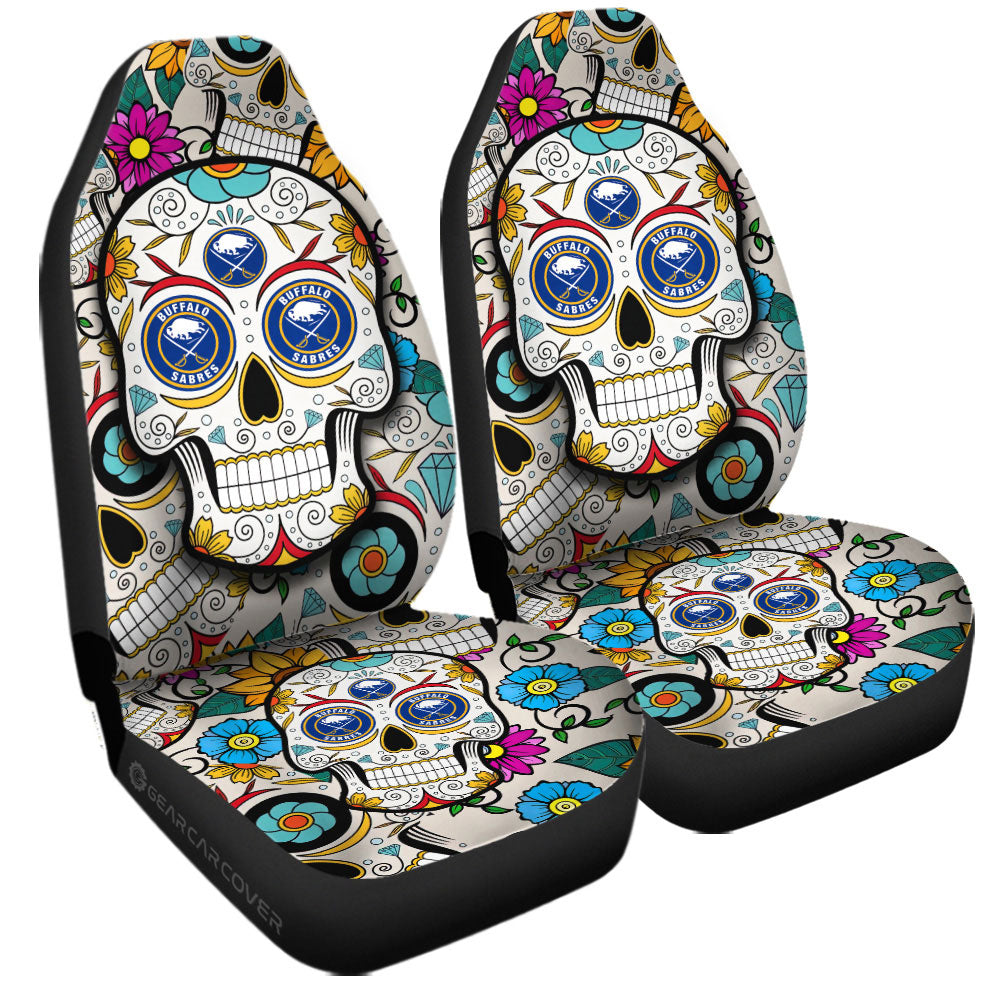 Buffalo Sabres Car Seat Covers Custom Sugar Skull Car Accessories - Gearcarcover - 3