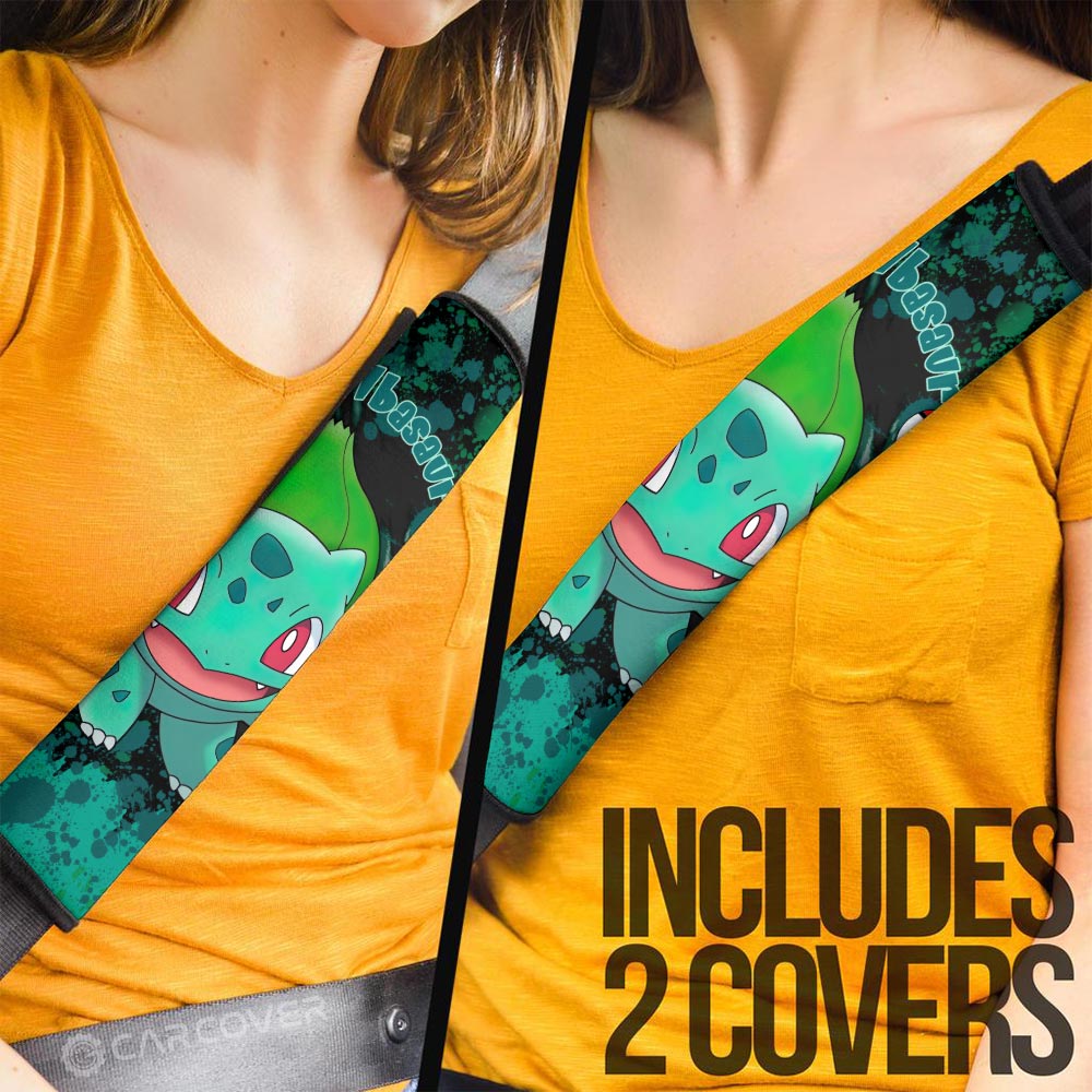 Bulbasaur Seat Belt Covers Custom Tie Dye Style Anime Car Accessories - Gearcarcover - 3