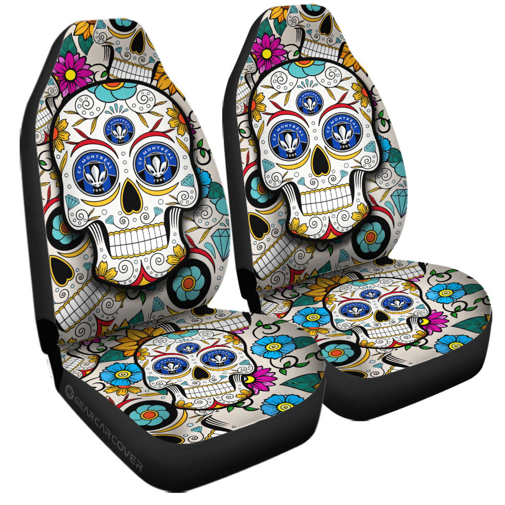 CF Montréal Car Seat Covers Custom Sugar Skull Car Accessories - Gearcarcover - 3