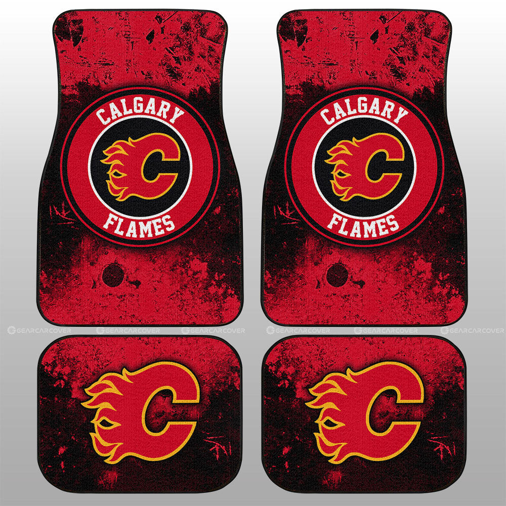 Calgary Flames Car Floor Mats Custom Car Accessories - Gearcarcover - 1