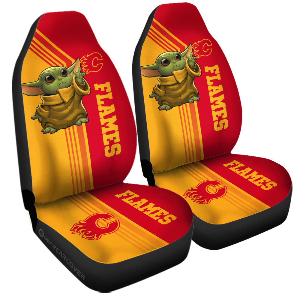 Calgary Flames Car Seat Covers Baby Yoda Car Accessories - Gearcarcover - 3