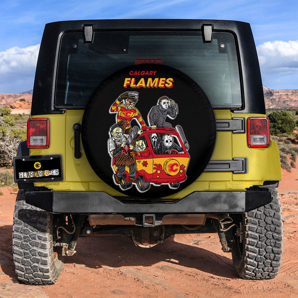 Calgary Flames Spare Tire Covers Horror Characters Car Accessories - Gearcarcover - 2