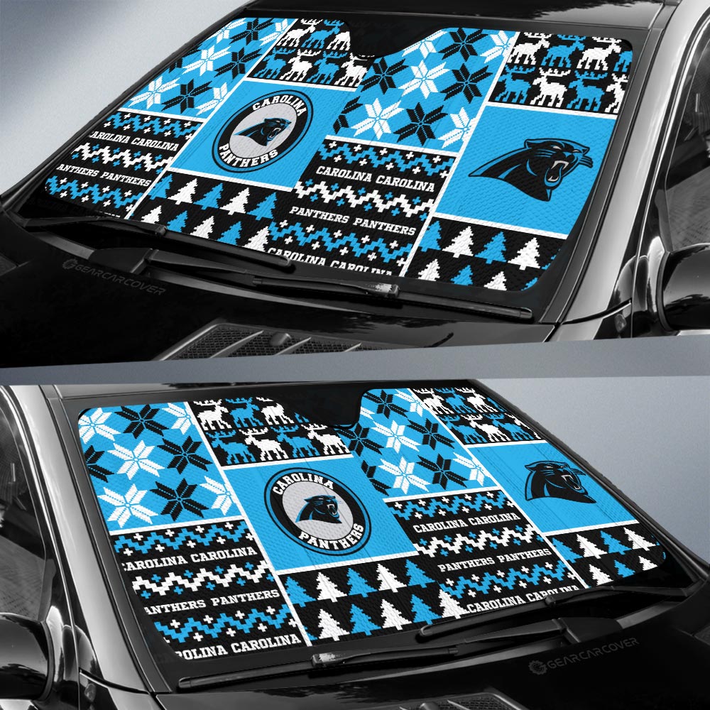 Carolina Panthers Car Sunshade Custom Ugly Style Car Accessories - Gearcarcover - 2