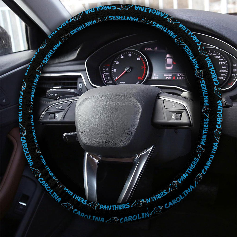 Carolina Panthers Steering Wheel Cover Sporty Team Collection - Gearcarcover - 4