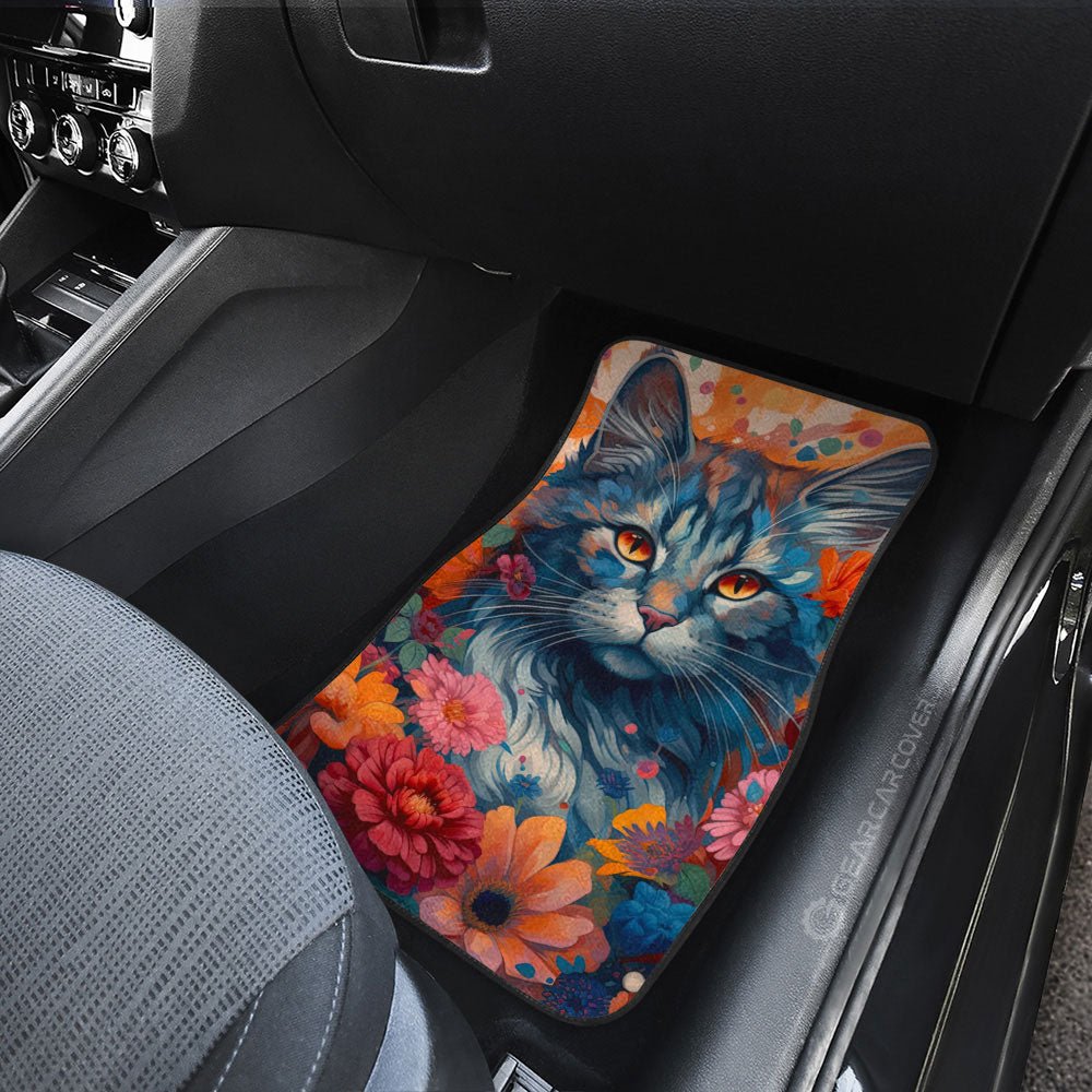 Cat Floral Car Floor Mats Custom Car Accessories - Gearcarcover - 3