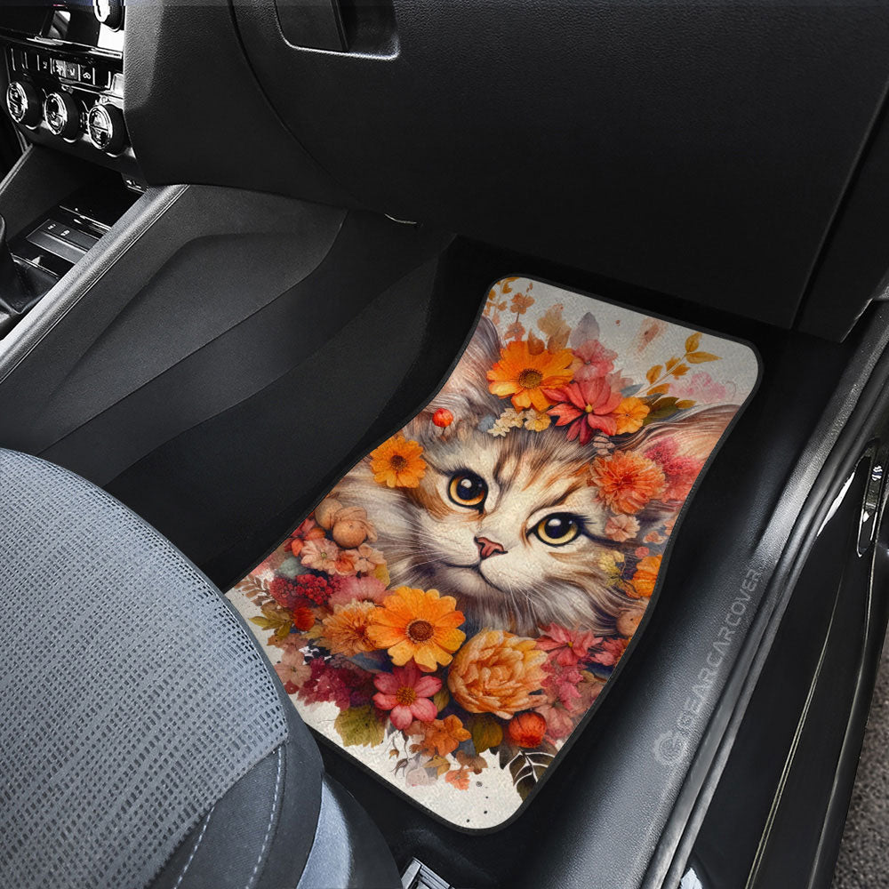 Cat Floral Car Floor Mats Custom Car Accessories - Gearcarcover - 3