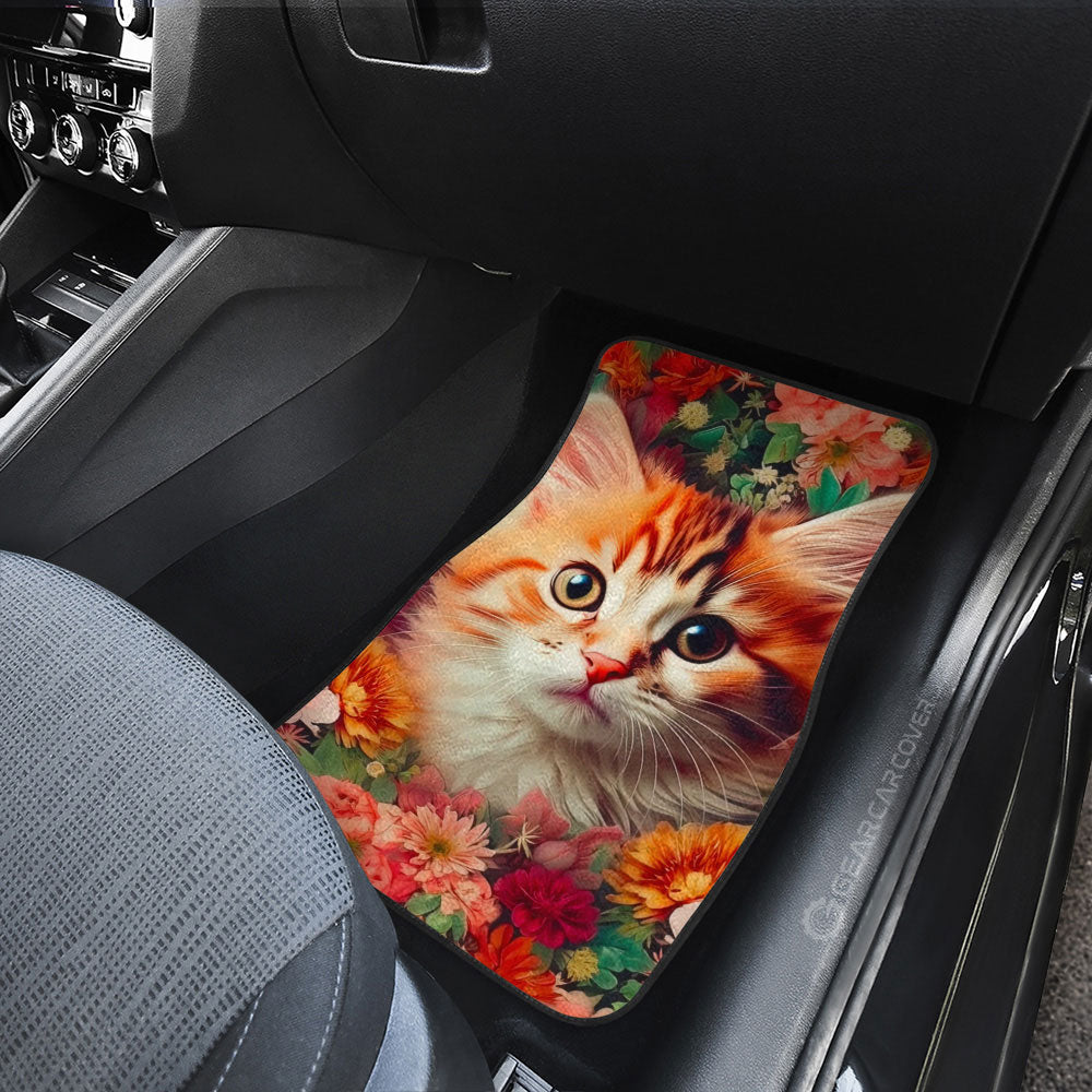 Cat Floral Car Floor Mats Custom Car Accessories - Gearcarcover - 3