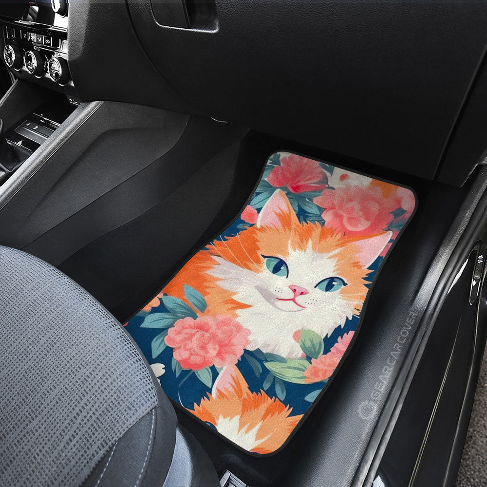 Cat Floral Car Floor Mats Custom Car Accessories - Gearcarcover - 3