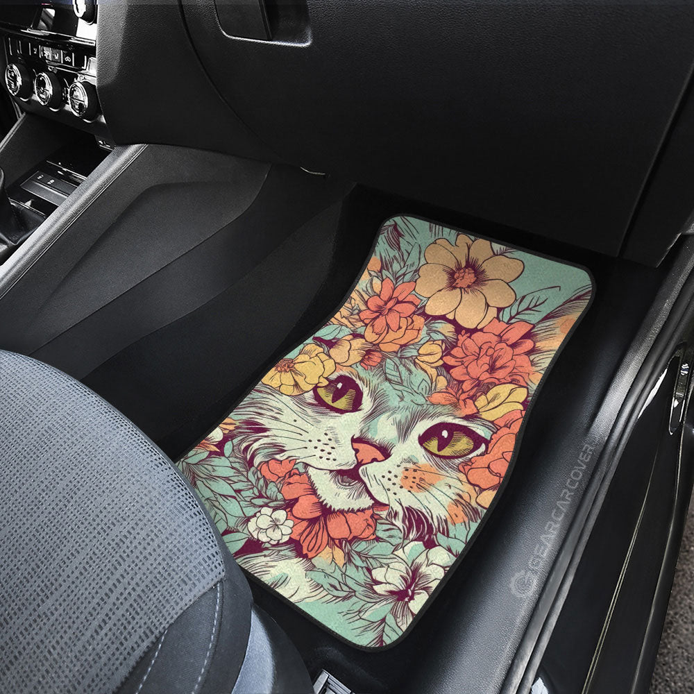 Cat Floral Car Floor Mats Custom Car Accessories - Gearcarcover - 3