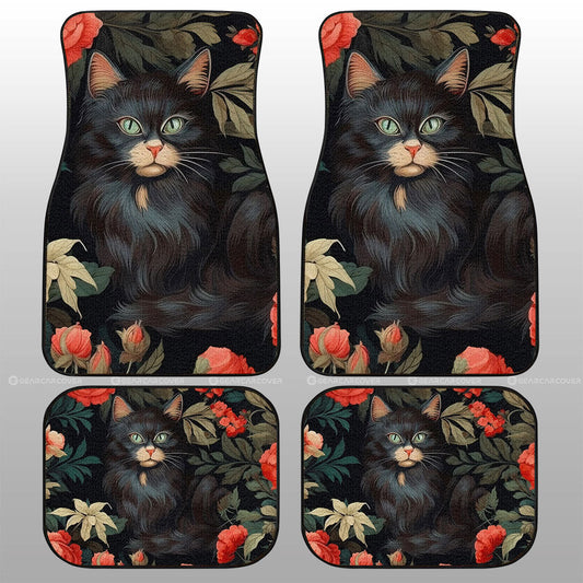 Cat Floral Car Floor Mats Custom Car Accessories - Gearcarcover - 1