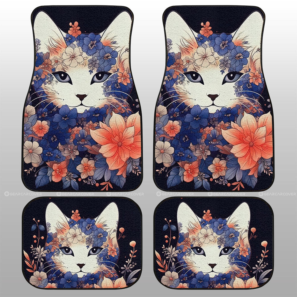 Cat Floral Car Floor Mats Custom Car Accessories - Gearcarcover - 1