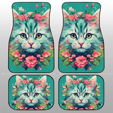 Cat Floral Car Floor Mats Custom Car Accessories - Gearcarcover - 1