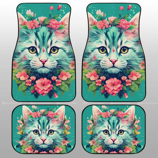 Cat Floral Car Floor Mats Custom Car Accessories - Gearcarcover - 1